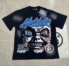 Hell Studios star little devil print Men’s Washed style Short Sleeve T-shirt