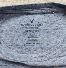 American Eagle Outfitters Men T Shirt M Blue Heather Classic Fit Short Sleeve