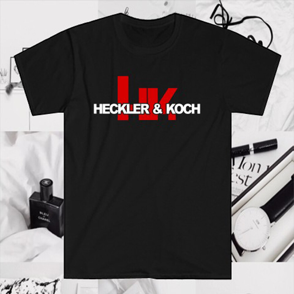 Heckler & Koch HK Firearms Guns Logo Men’s Black T-Shirt Size S to 5XL