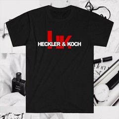 Heckler & Koch HK Firearms Guns Logo Men’s Black T-Shirt Size S to 5XL