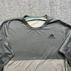 Adidas Shirt Mens Large Gray Climalite Two Tone Long Sleeve Athletic Tee L