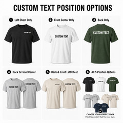 Custom Text T-Shirt Personalized Name Logo Men’s Crew Neck Tee S-5XL LOT