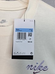 NIKE Max90 T-Shirt Medium Mens Off White Purple Crewneck Long Sleeve Swoosh Logo