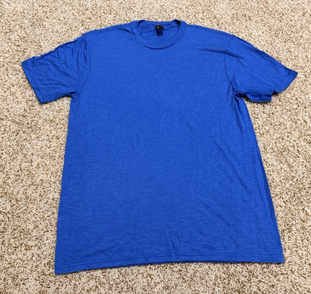 District Perfect Tri Adult Short Sleeve T-Shirt Blue Size M