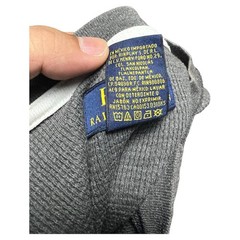 Polo Ralph Lauren Waffle Knit Thermal Crewneck Cotton Long Sleeve Shirt Grey L