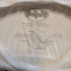 Batman Graphic T Shirt Men XXL White DC Comics Superhero Logo 100% Cotton White