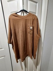Carhartt Mens 2XL T-Shirt Short Sleeve Brown Big Tall