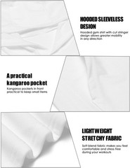 Men’s Workout Hooded Tank Tops Bodybuilding Muscle T Shirt Sleeveless Gym Hoo…