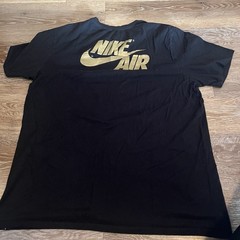 Nike Air Jordan Sz XL 1 Gold Toe Shoe Sneakers T-Shirt Size Extra Large Black