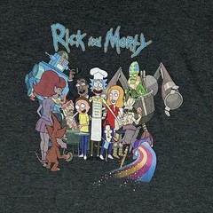 Rick and Morty Short Sleeve T-Shirt Mens 2XL Gray Adult Swim Graphic Print Tee