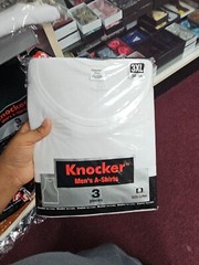 3 pack Knocker White A-Shirt White Beaters Tank Top Ribbed Men’s Under Shirt 3xl
