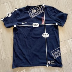 Nike US Soccer T-Shirt Navy Blue Men’s Large Athletic Cut Stars Stripes Number 1