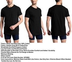 6 Fruit Of The Loom XL 46-48 Black Gray Pocket T-Shirts EG 117-122 CM