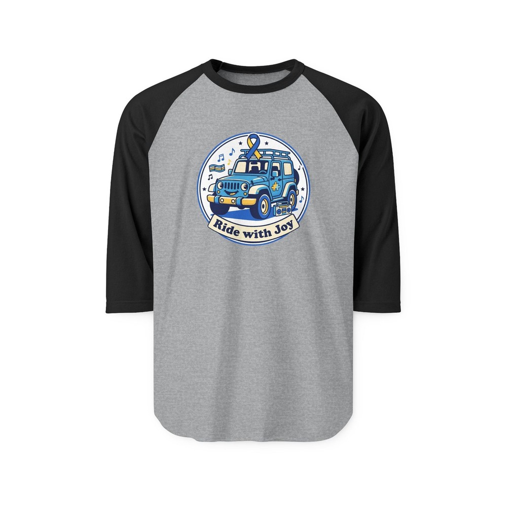 Ride With Joy Jeep DS design Three-Quarter Sleeve Raglan Shirt