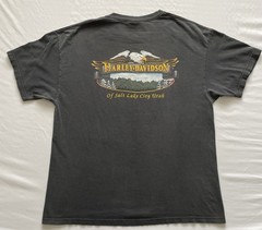Vintage Harley Davidson Eagle & Wolf Fearless and Proud Logo XL Salt Lake City