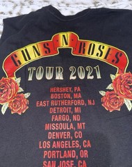 Guns N Roses Sleeveless T-shirt 2021 Tour Black Concert Dates Rock And Roll