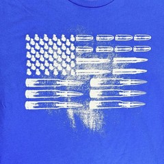 Grunt Style Bullet Flag Graphic T Shirt Men’s Large Blue Patriotic USA Tee