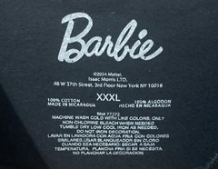 Barbie Mens Short Sleeve Black Crewneck Logo Graphic T- shirt Size 3XL (54-56)
