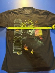 Juice Wrld Night Butterfly Graphic Emo Rap Tee T-Shirt M Neon Green Orange
