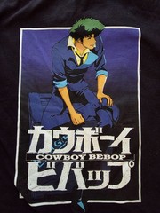 cowboy bebop official license tee spike black lightweight large streetwear