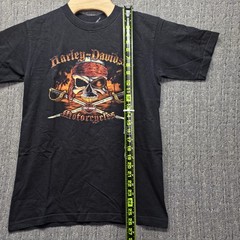Harley Davidson Shirt Medium Williamsburg VA Pirate Skull Swords 2008 Biker Tee
