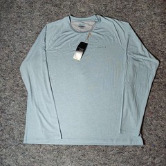Orvis Mens Performance Long Sleeve Shirt UPF 50 Blue Heather Crew Neck XL NWT