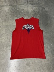 Rare Vintage Adidas Red Sleveless TShirt Graffiti Hip Hop Style