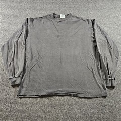Vintage Hanes Beefy-T Shirt Mens Large Black Long Sleeve Blank Tee Made USA