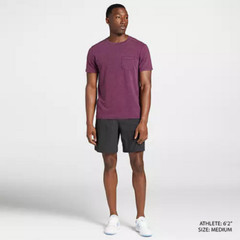 VRST Men’s Essential Pocket Tee, Dark Cranberry, Medium
