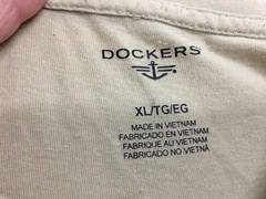 Dockers T Shirt Mens XL Beige Tan Short Sleeve Crew Neck