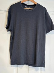 Banana Republic Shirt Mens 2XL Gray Stripe Luxe Touch Performance Tee T-Shirt