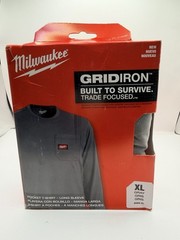 Milwaukee Men’s X-Large Gray GRIDIRON Cotton/Polyester Long-Sleeve T-Shirt