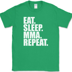 Eat Sleep MMA Repeat T-Shirt Funny Martial Arts Hobby Sports Fitness Tee