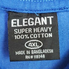 Elegant Shirt Mens 4XL Blue Super Heavy Cotton Big Tall Basic Tee Crewneck