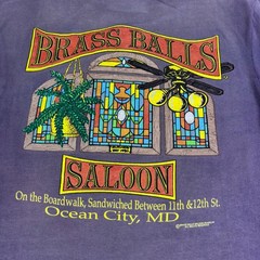 Brass Balls Saloon Ocean City MD Graphic T Shirt Men’s Purple Tie Dye Retro Tee
