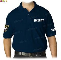 MEN’S PRINTED SECURITY POLO T-SHIRT UNIFORM EMBROIDERY BADGE POLICE STAFF PARTY