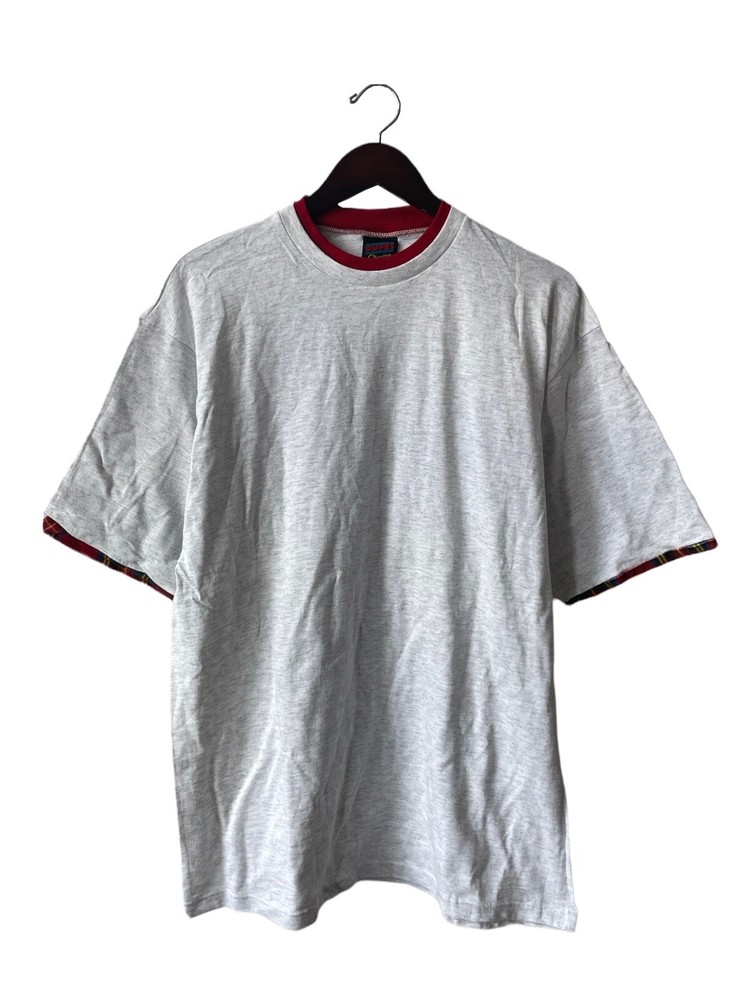 vintage soffe oversized plaid trim t-shirt mens size large NOS 90s NWOT made USA