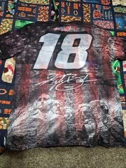 KYLE BUSCH SUBLIMINATED PATRIOTIC T-SHIRT #18 X-LARGE JGR NEW W/ TAGS