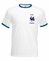 Retro French Football Shirt Tee Men World France Vintage Euro Cup Russia Top Fan