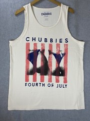 Chubbies Tank Top Mens Large Ivory 4th Of July Cotton Scoop Neck Muscle Tee Butt