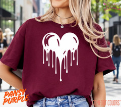 Unisex Dripping Heart Love T shirt Men T shirt Women valanity day Romantic