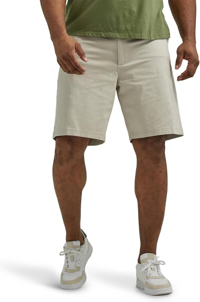 Lee Men’s Big & Tall Extreme Motion Flat Front Short 33, Stone