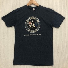 Alstyle NASA Apollo Kennedy Space Center Heather Navy Graphic T-Shirt Mens M