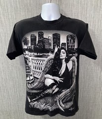 DGA Mens Black Graphic Short Sleeve LA City of Angels T-Shirt 19 In Armpit