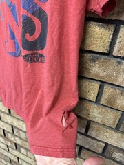 Vans Off The Wall Mens Red TShirt Shirt Small – Flaw W/ Ripped Seam As Pictured