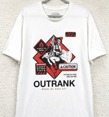 Outrank Men’s 3XL White Graphic T-Shirt Firefighter Pinup “Where My Hose At?