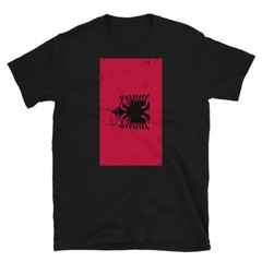 Albania Europe Balkan Peninsula Distressed Flag Short-Sleeve Unisex T-Shirt