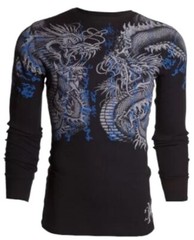 Xtreme Couture by Affliction Men’s Thermal Shirt Double Up Black Biker S-2XL