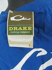 MSRP 19.99 NEW DRAKE WATERFOWL DUCK HEAD LOGO T-SHIRT – BLUE – SIZE M