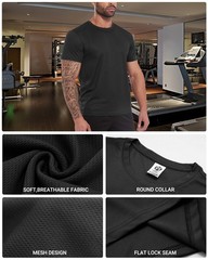 6pcs Men’s T-shirts Gym Fitness Workout Top Quick Dry Tee Casual Daily Wear Soft